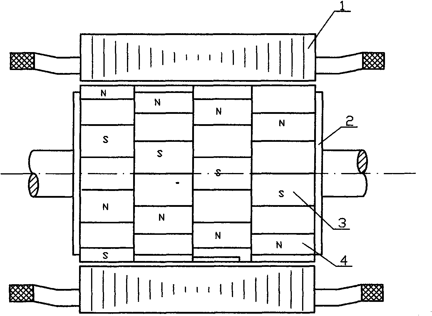 Multi-section skewed pole rotor type permanent magnet wind-driven generator