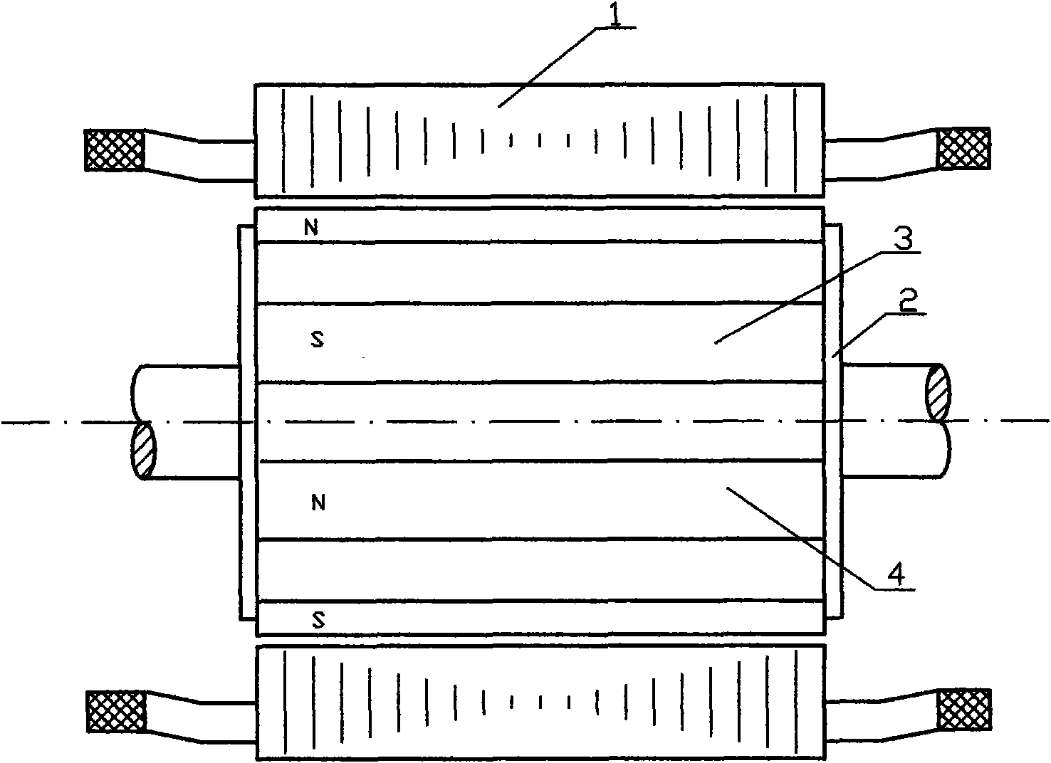 Multi-section skewed pole rotor type permanent magnet wind-driven generator