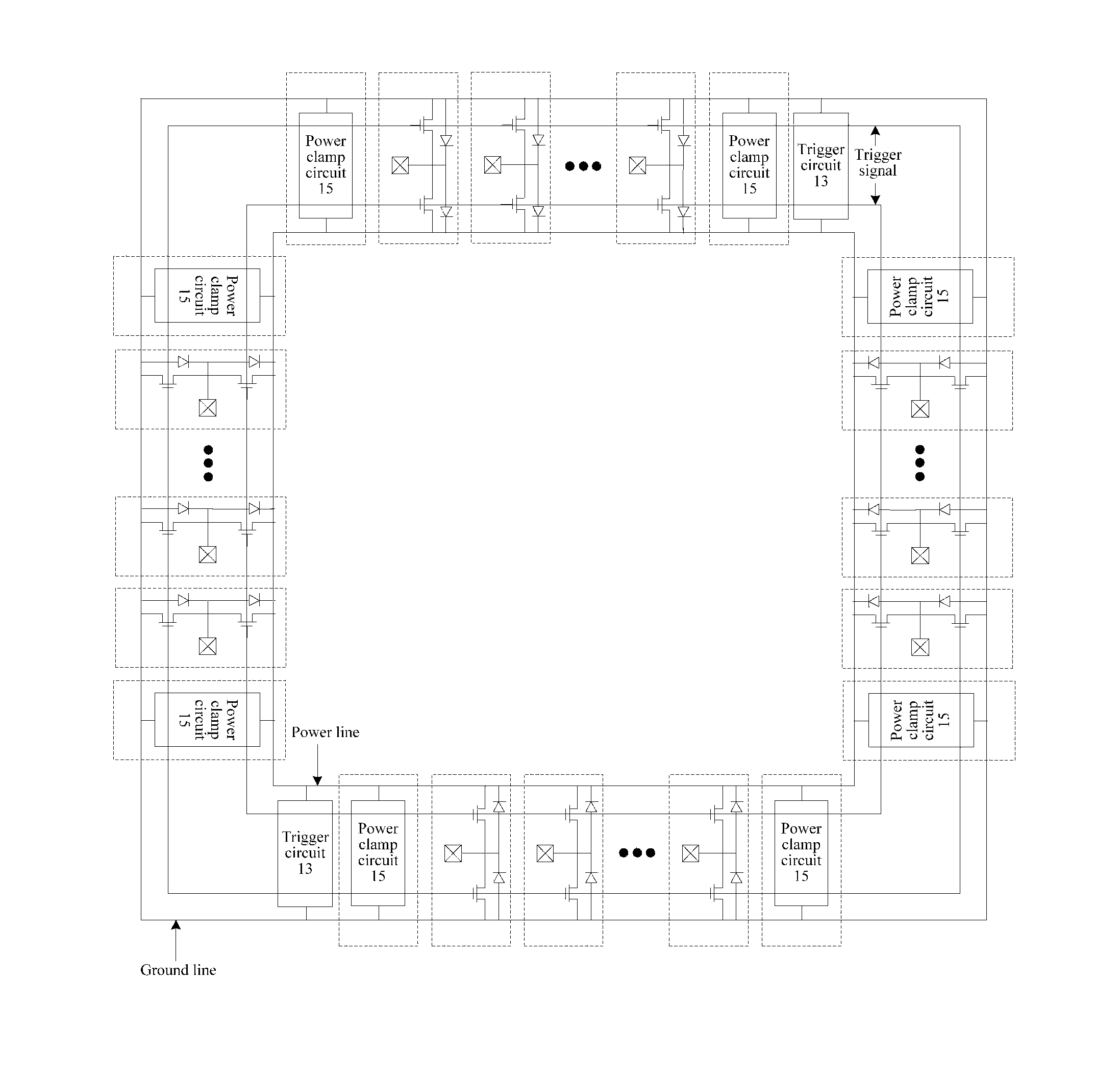 Whole-Chip Esd Protection Circuit and Esd Protection Method