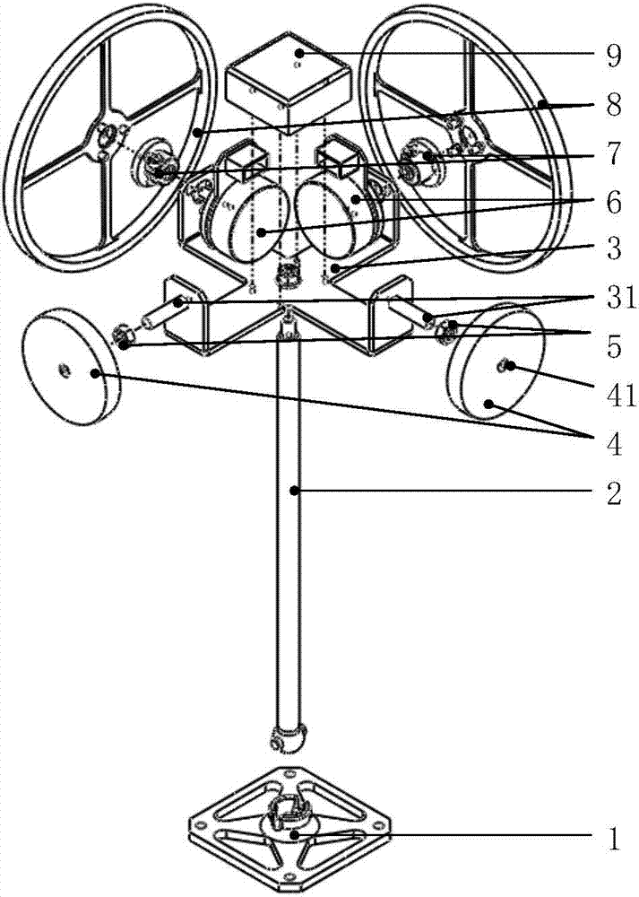 Double-inertia wheel spatial inverted pendulum system