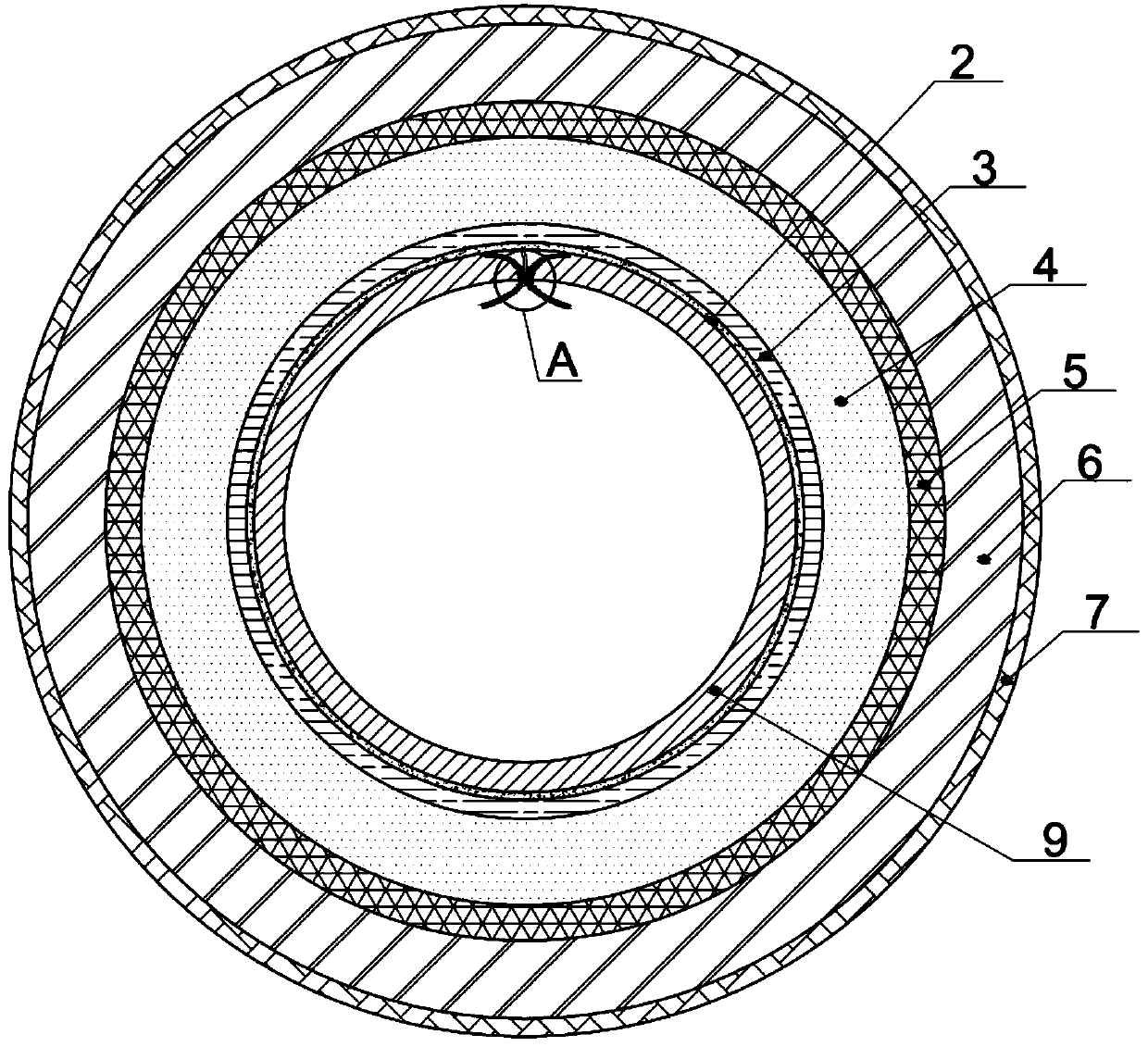 Pipeline under-pressure leakage stoppage repairing and multiple-layer long-acting anti-corrosion device and construction method thereof