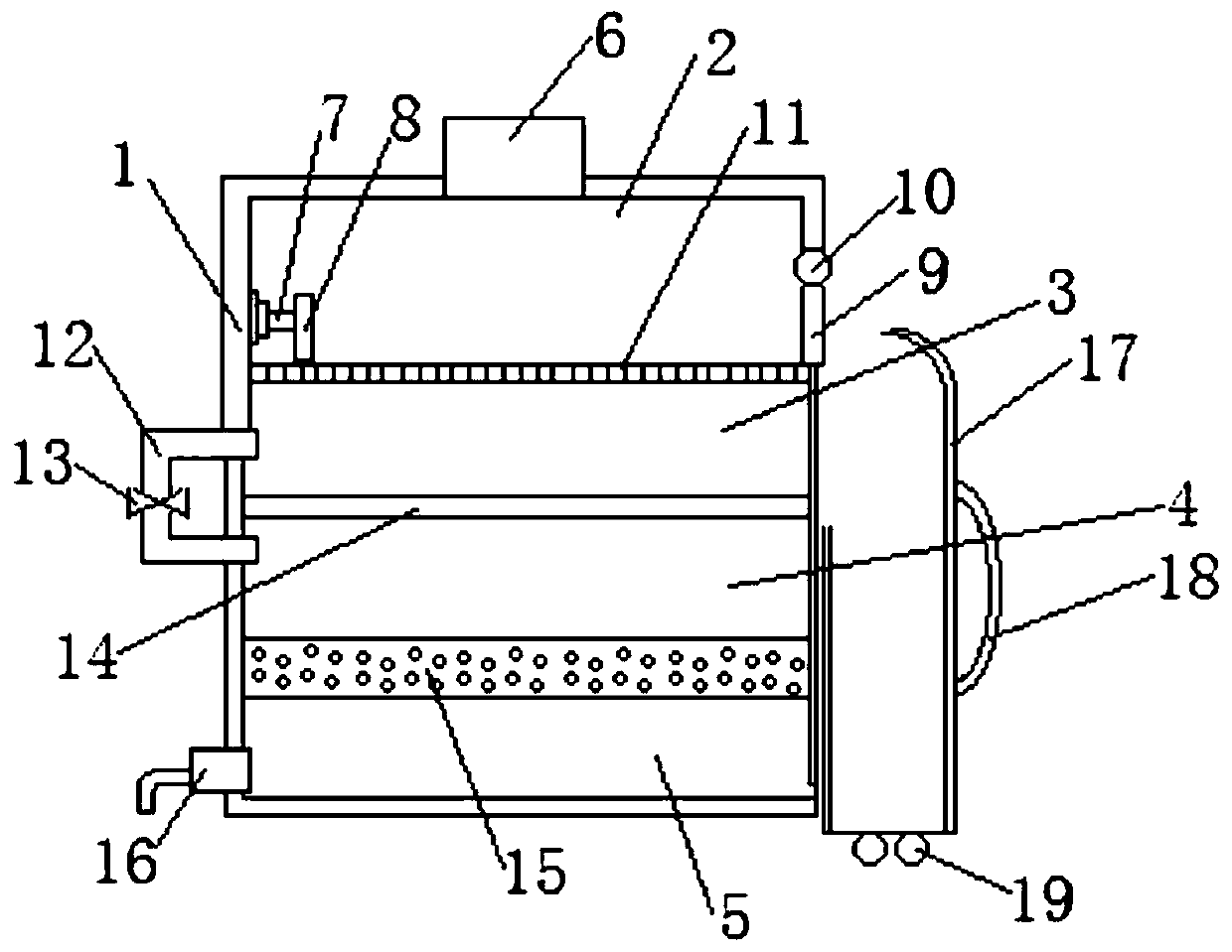 Device for treating wastewater generated by foil corrosion