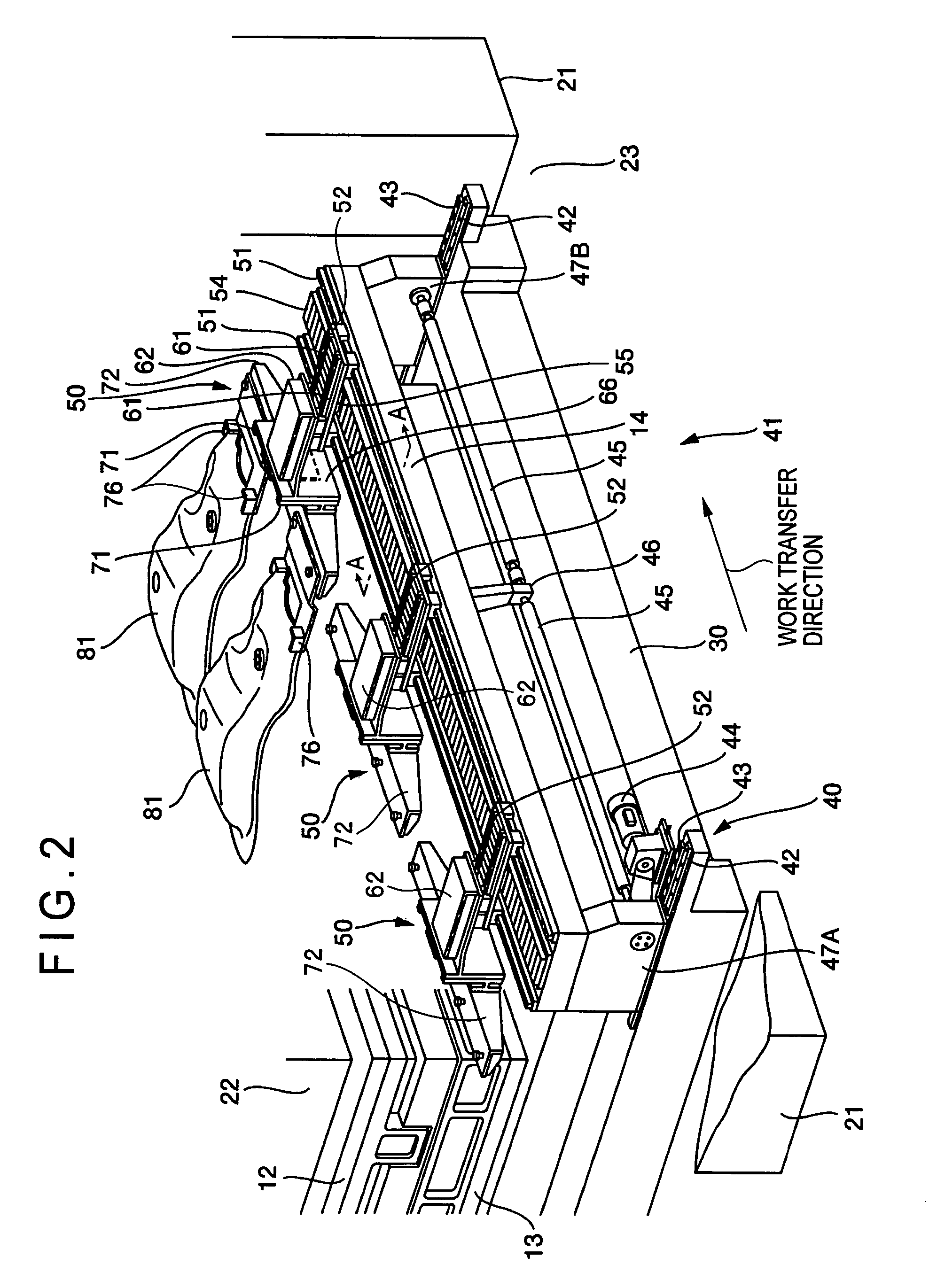 Work transfer device for press machines