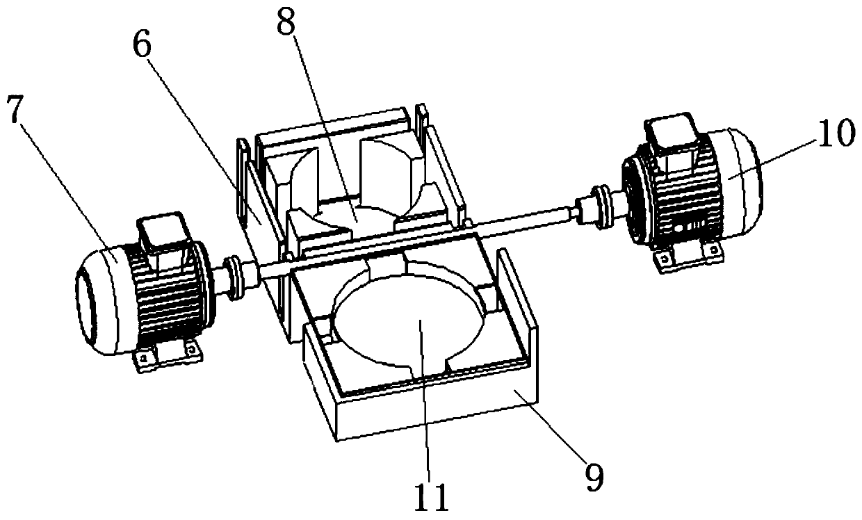 A cake embryo baking and demoulding device