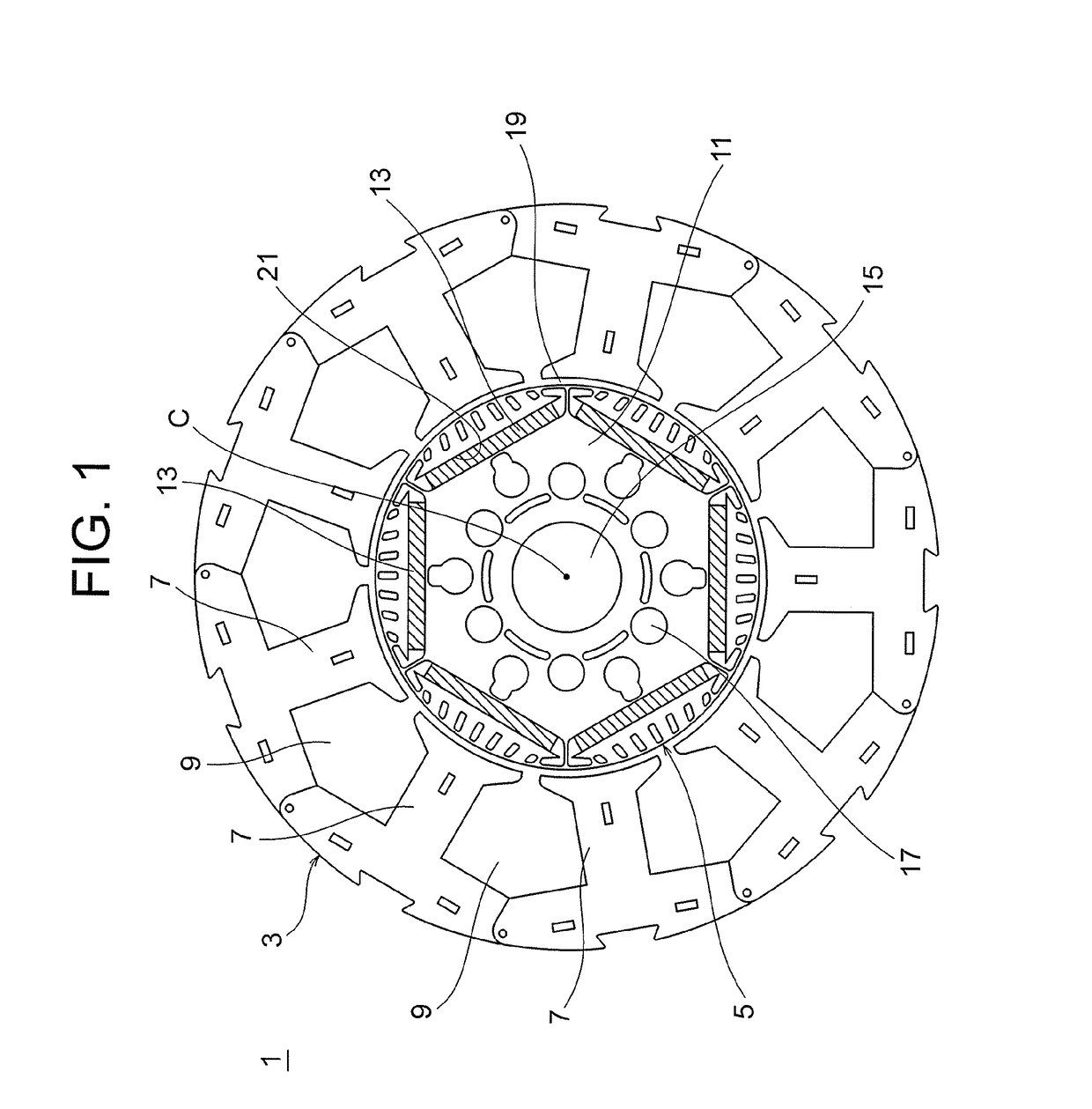 Electric motor with embedded permanent magnet, and refrigerating air conditioning equipment equipped with same