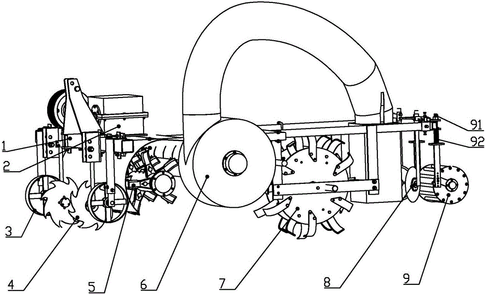 Pneumatic straw deep-burying returning machine