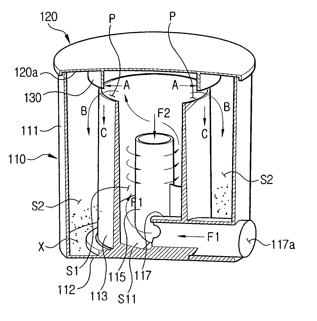 Cyclone dust-separating apparatus