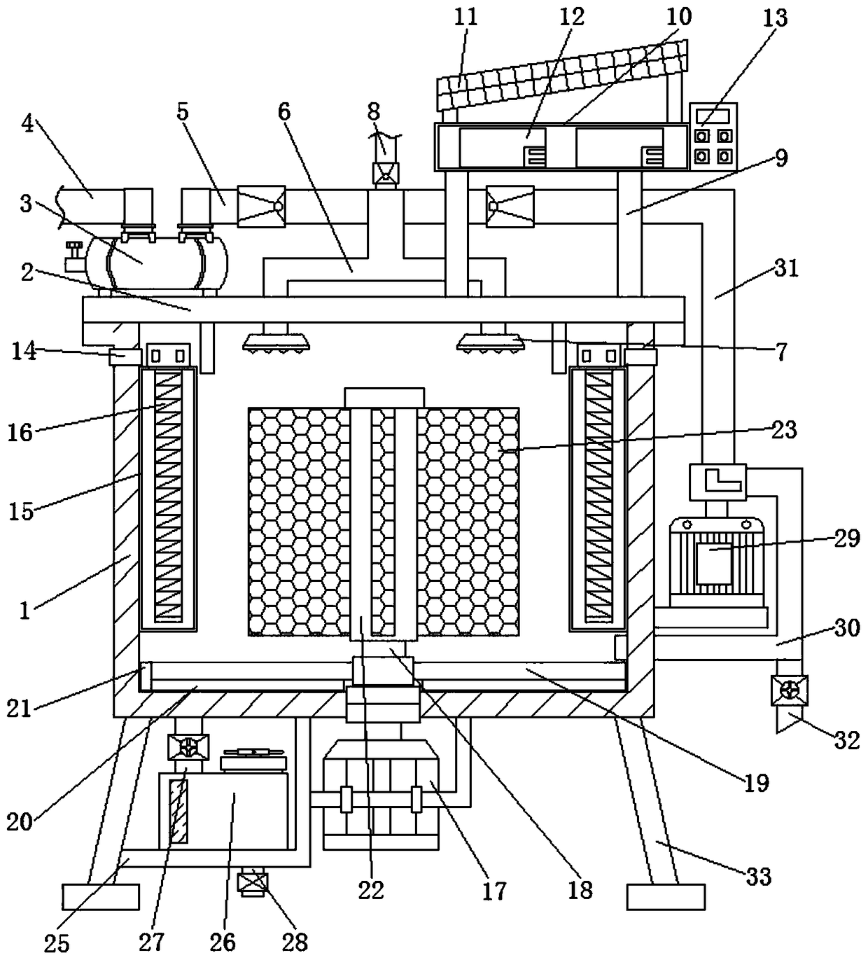 Device for photocatalytic treatment of heavy metal-containing wastewater