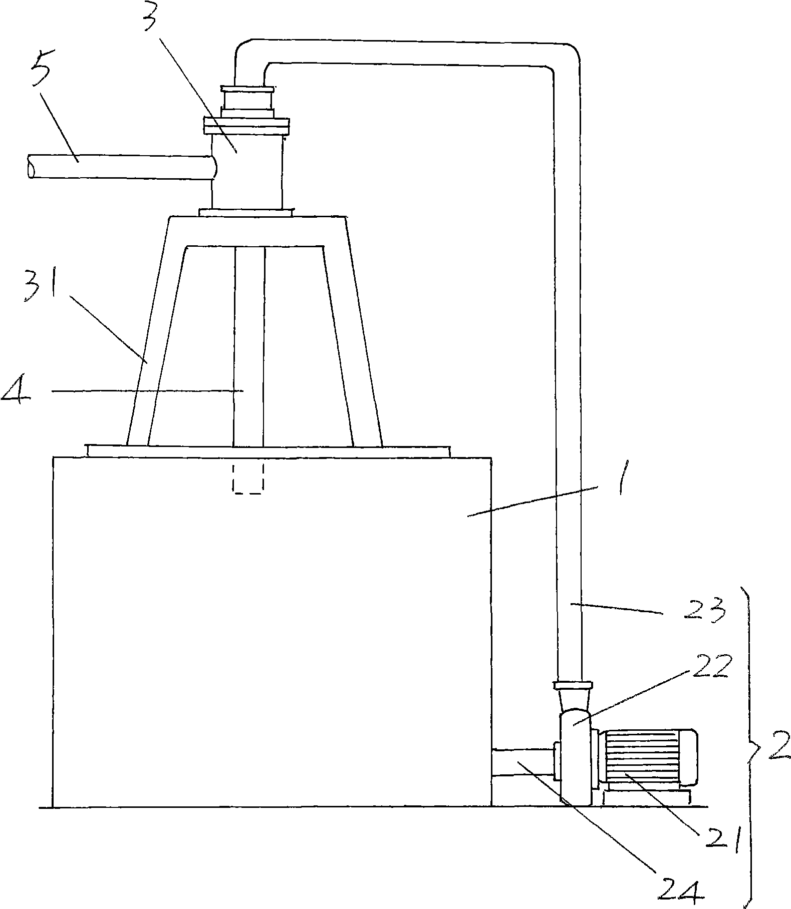 Horizontal evacuating device