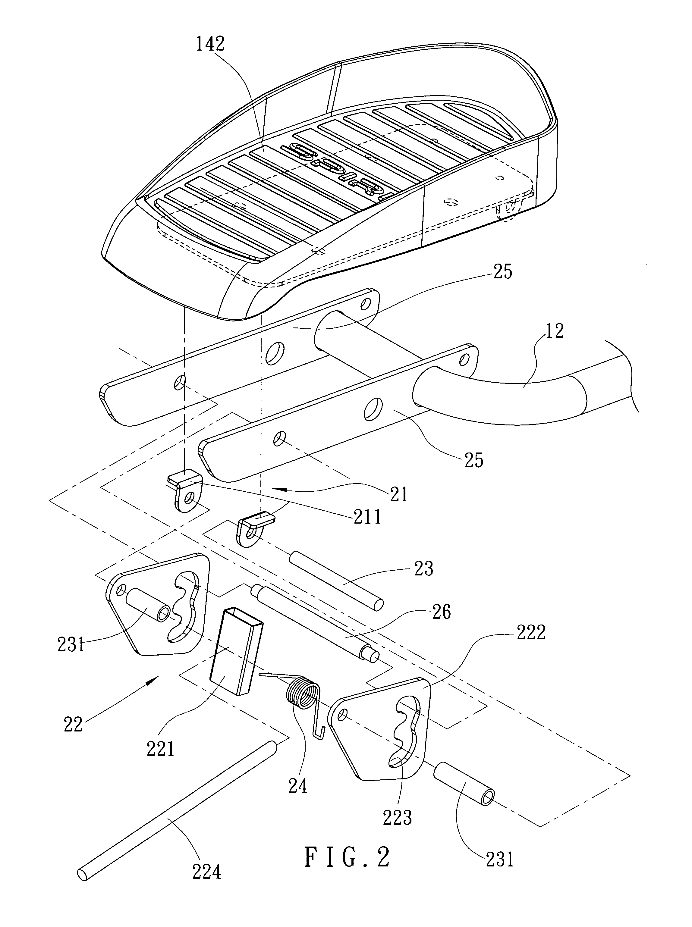 Pedal angle adjustable device for exercisers