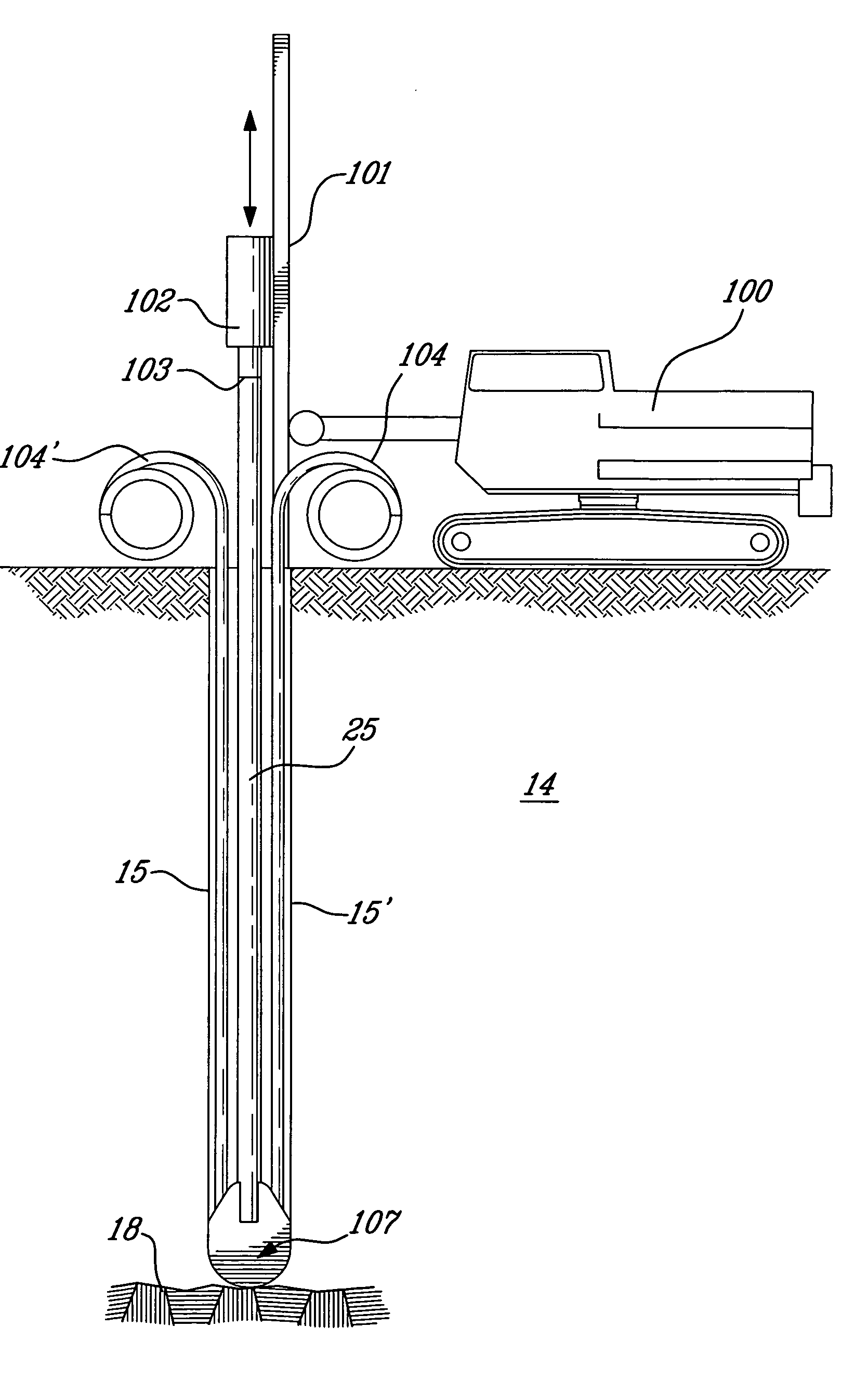 System and method for geothermal conduit loop in-ground installation and soil penetrating head therefor