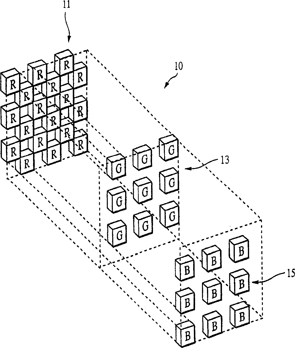 Color filter imaging array and method of formation