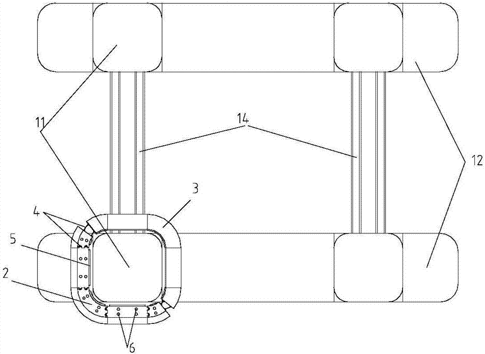 Combined pontoon anti-collision device for ultra-deep water drilling platforms