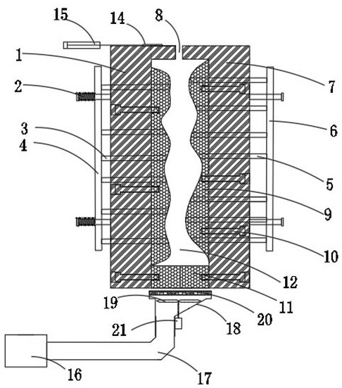 Microwave heating resin sand core forming device and microwave heating resin sand core forming method