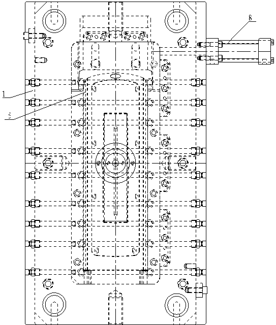 Plastic mold for molding front body of electric heater