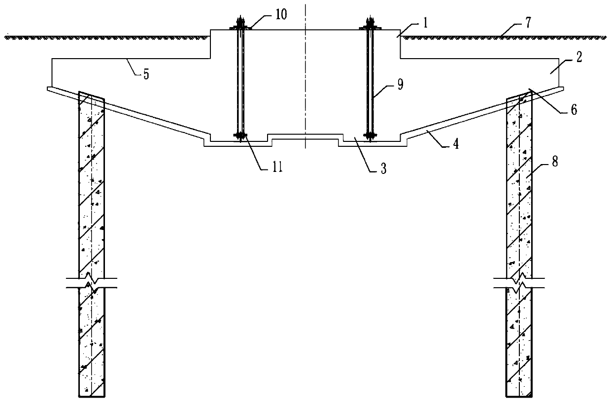 Fan bearing platform assembly improving pile uplift bearing capacity