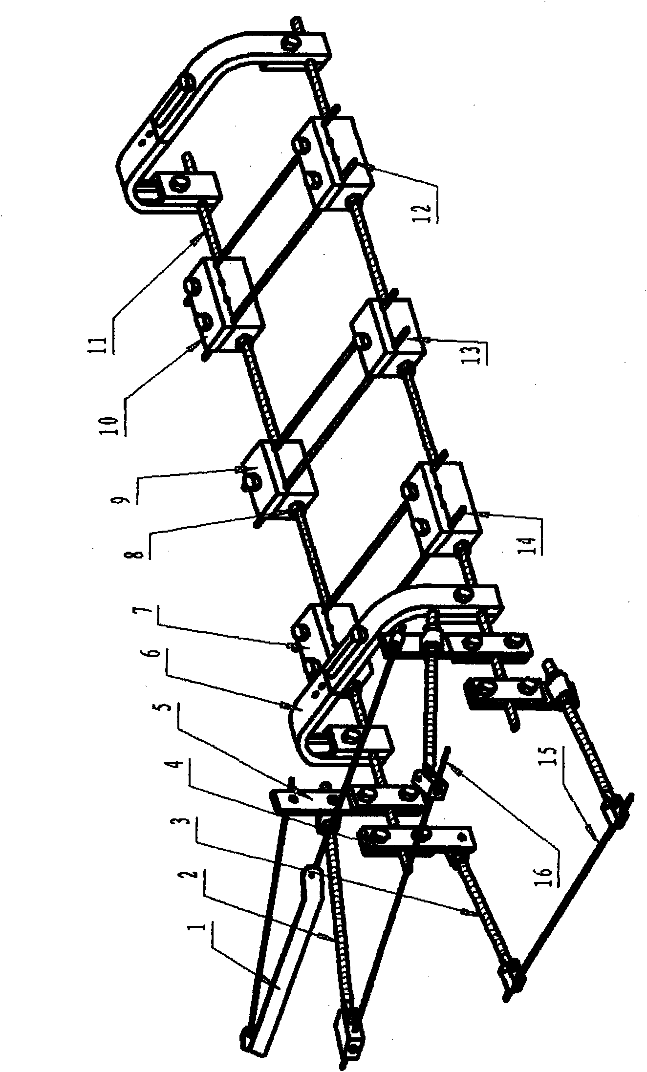 Minimally invasive skeletal external fixation device for correcting foot accelerator drop and talipes varus