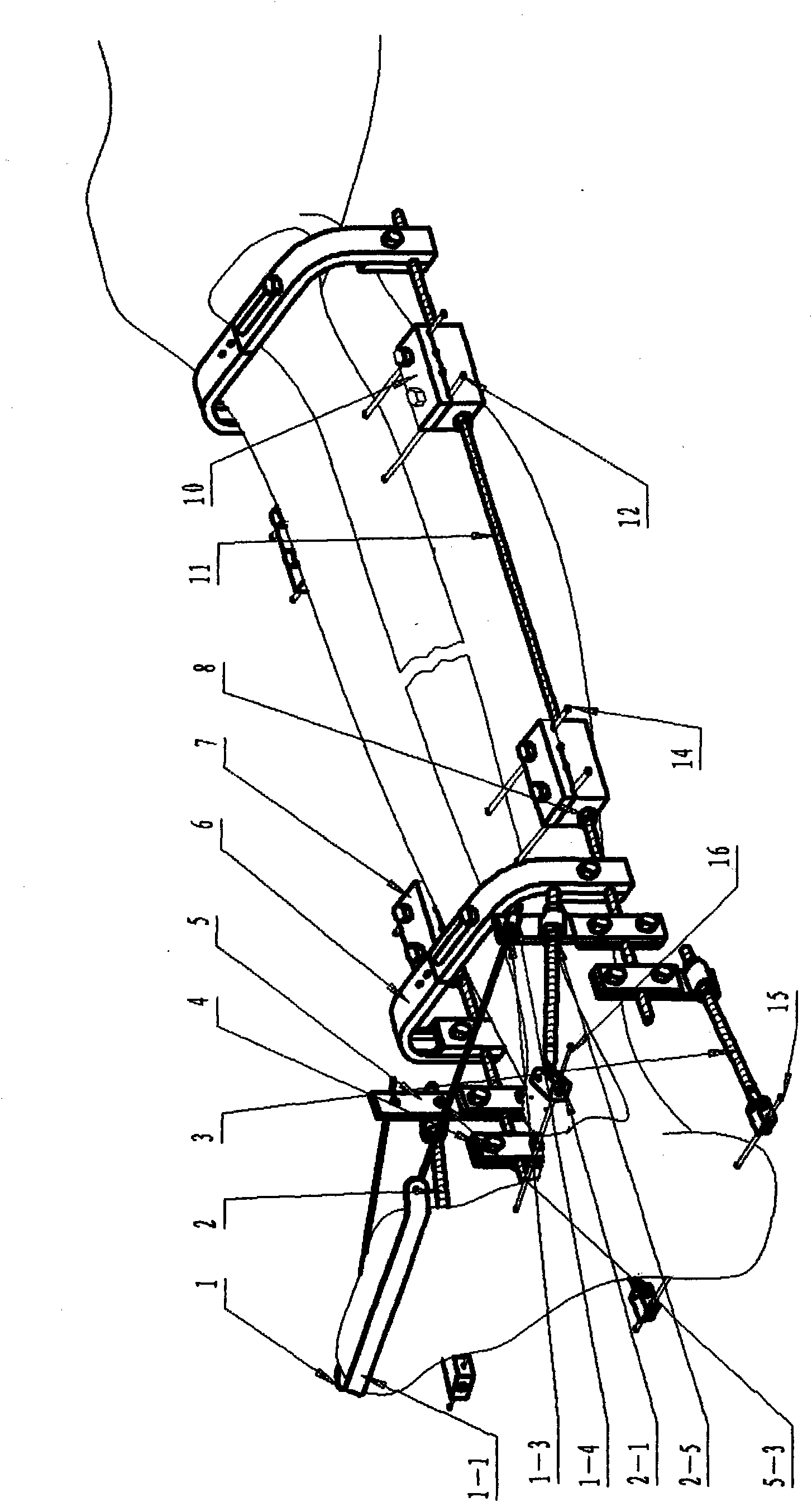 Minimally invasive skeletal external fixation device for correcting foot accelerator drop and talipes varus