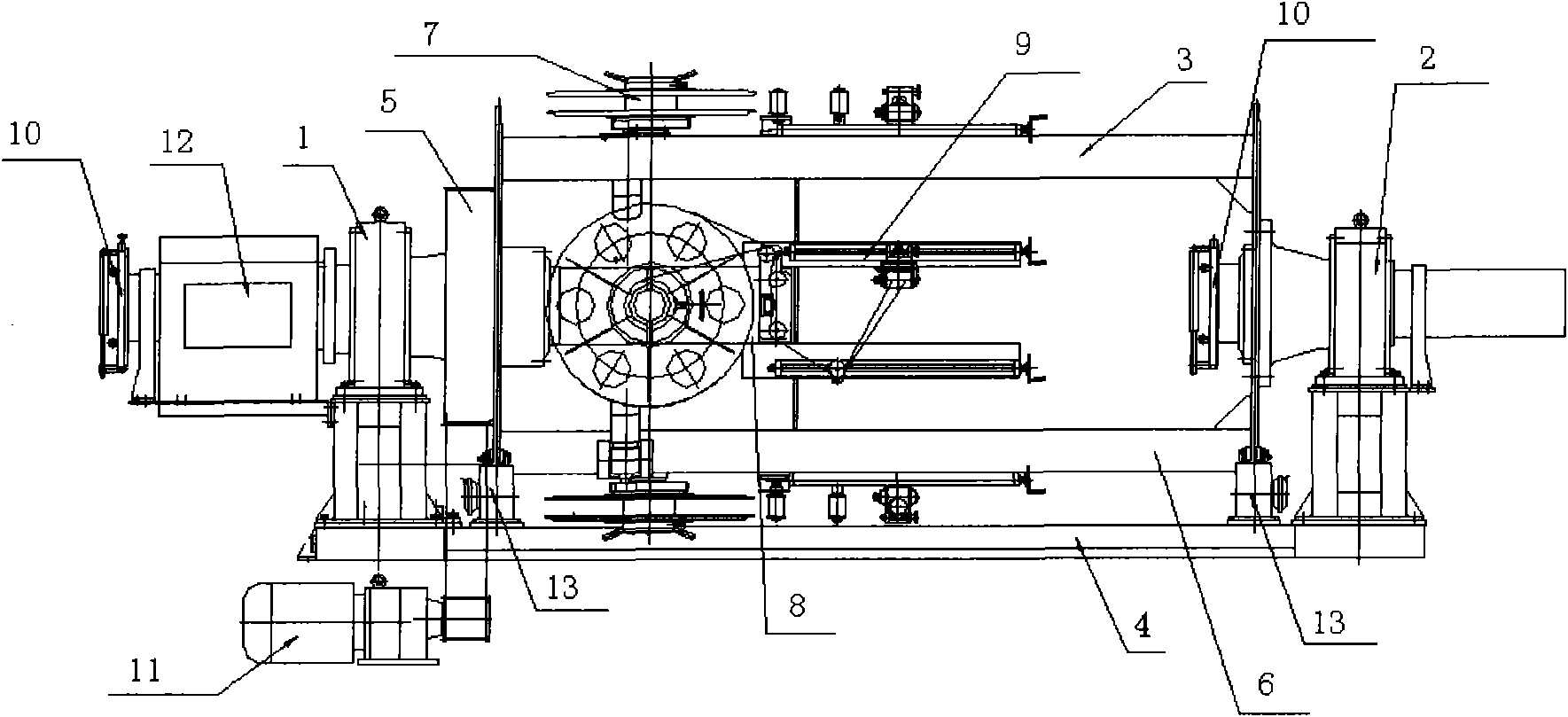 Six-reel steel band armouring machine