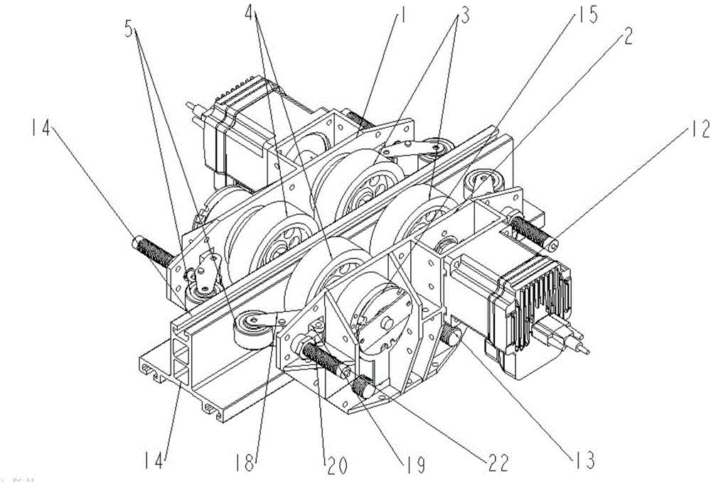 Electric power tunnel inspection robot walking structure, robot and method thereof