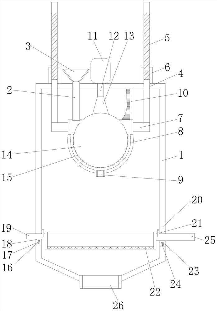 Grinding device for processing powdery raw materials inside capsule health food