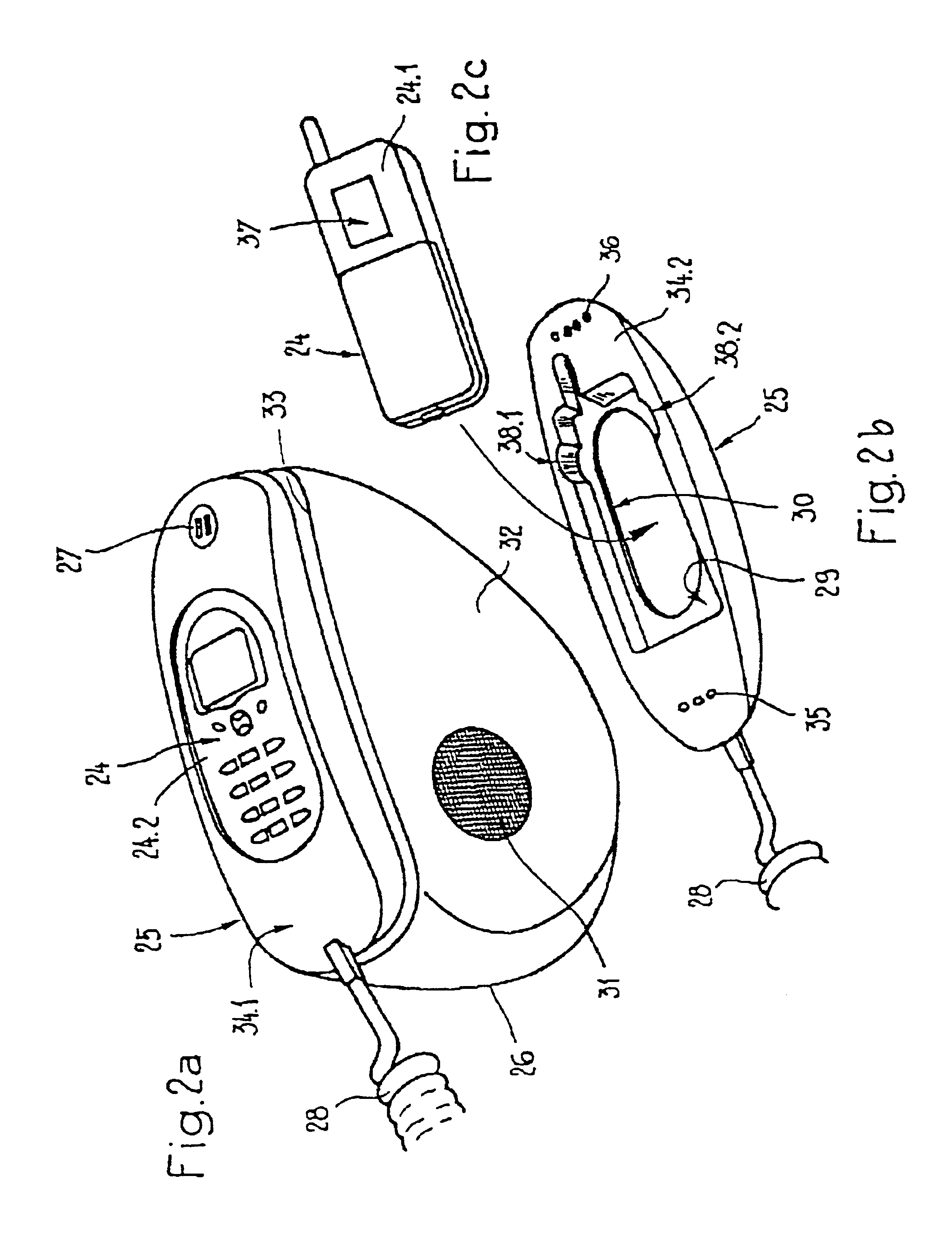 Telephone set with a handset having a mouthpiece and/or an earpiece