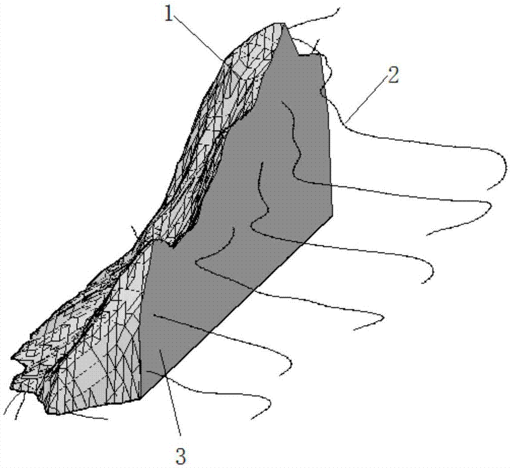 Determination method for different geological interface calculation parameters of sliding blocks of arch dam abutment