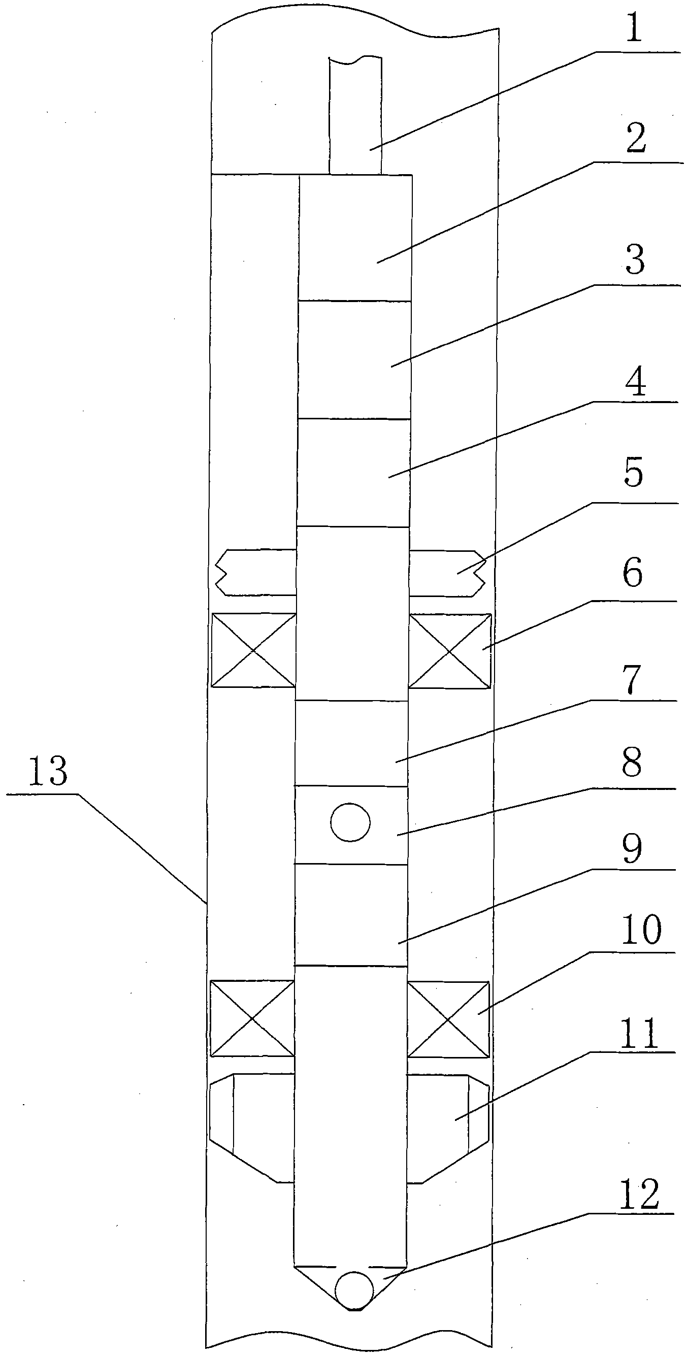 Oil and gas well underground straddle packing layer-by-layer fracture acidizing tool tubular column structure