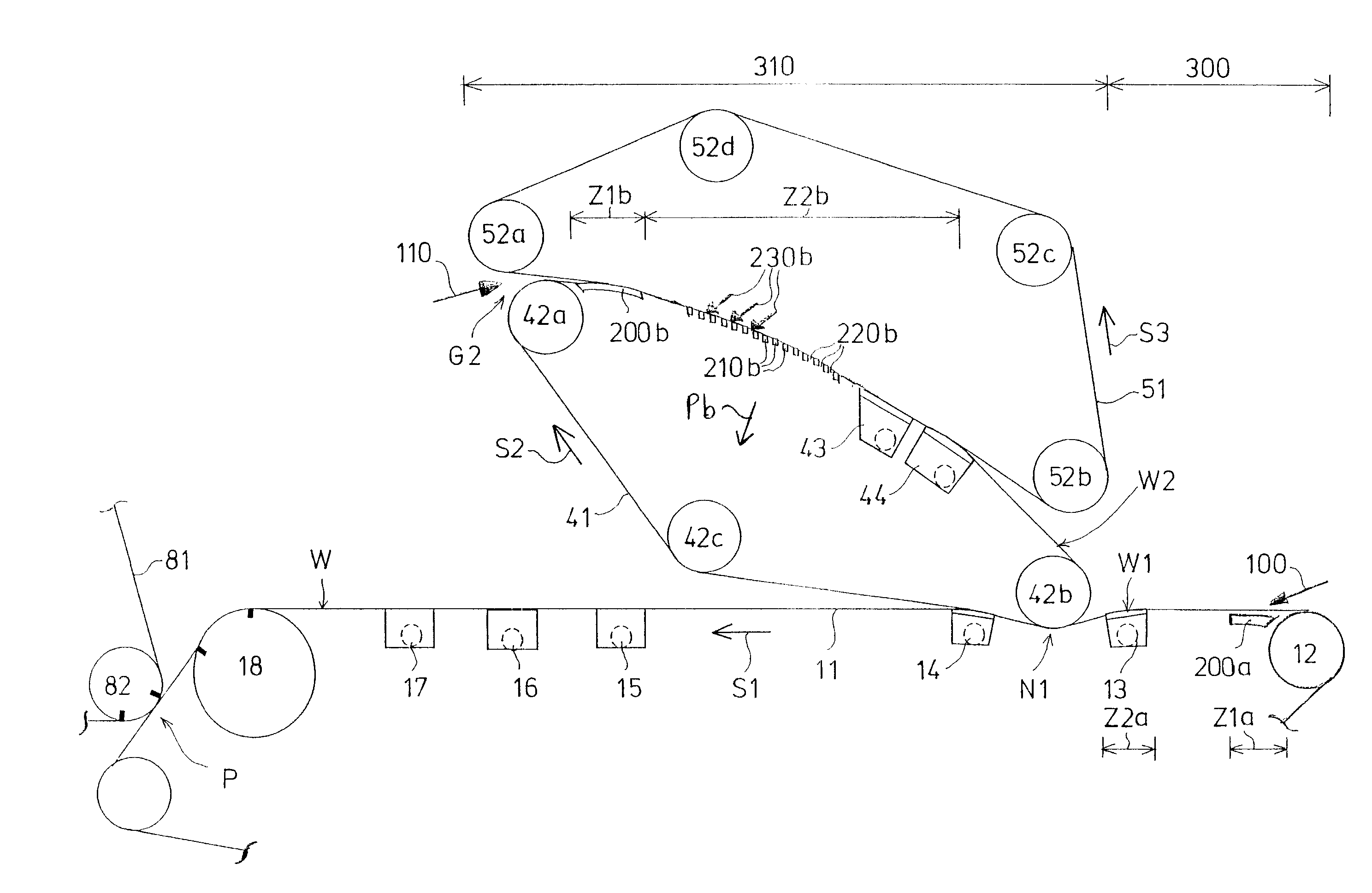 Multi-layer web formation section