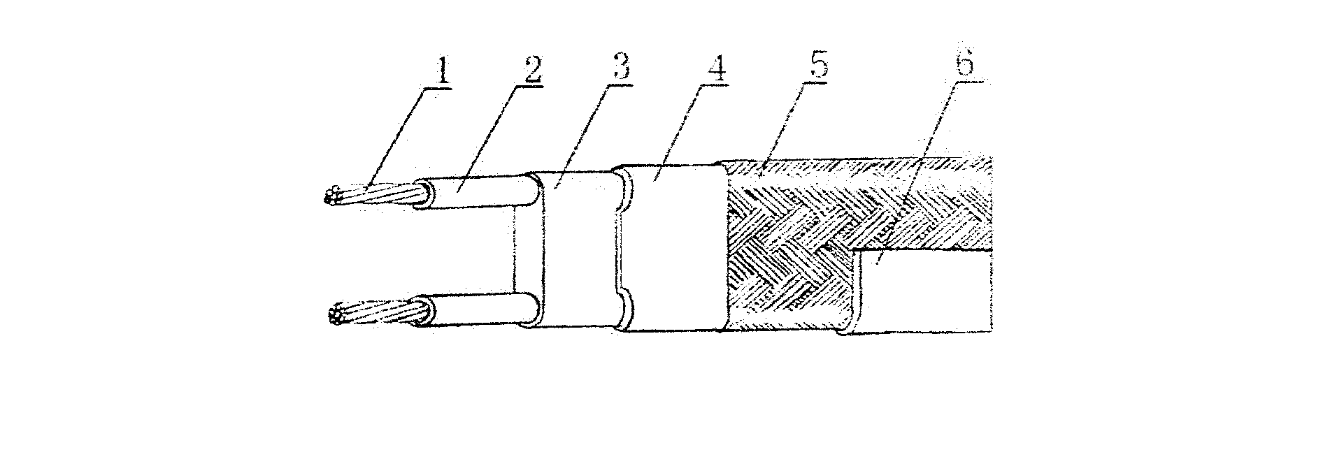 Security type self-temperature-limiting heat tracing band free of scald by boiling water and manufacturing device and manufacturing method thereof