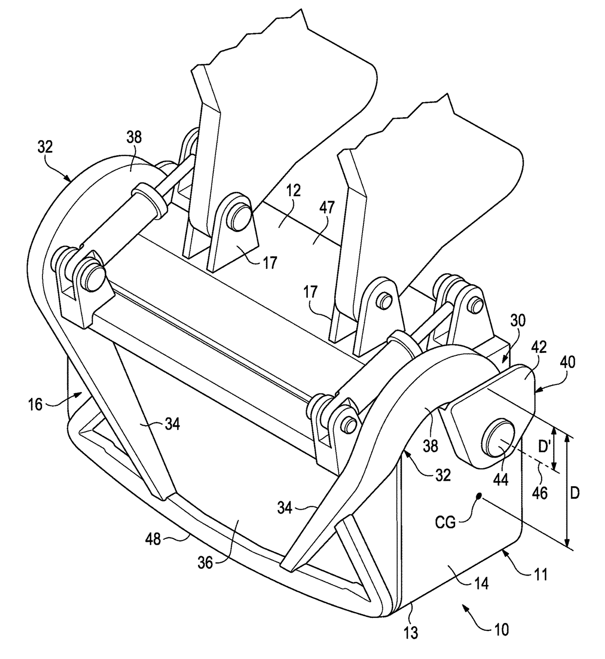 Bucket for cable shovel