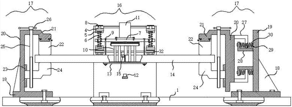 Simply supported type vibrating aging platform for beam component