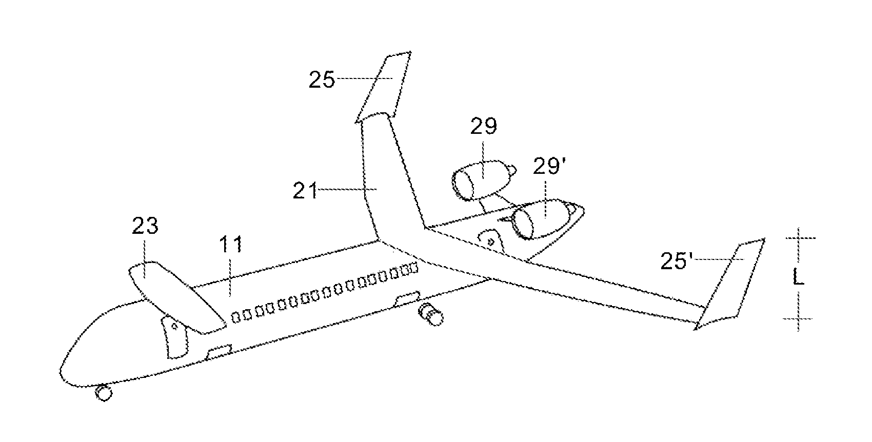 Canard aircraft with rear loading