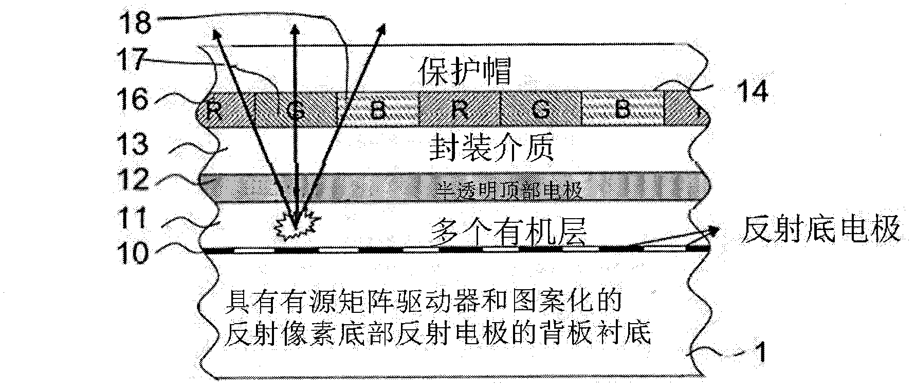 Color filter of top luminescent type organic electroluminescent display