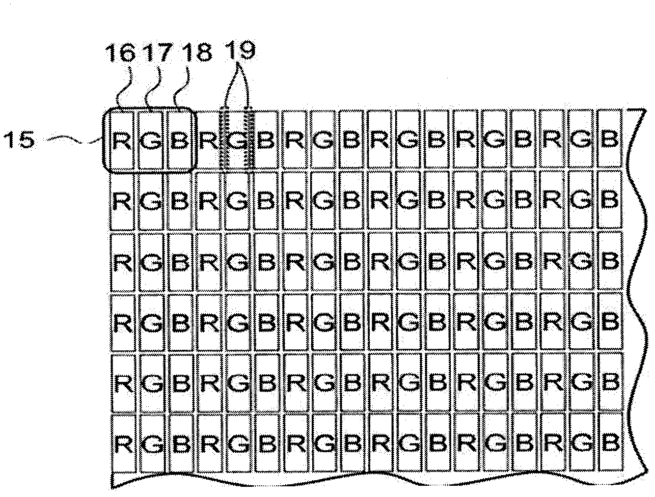 Color filter of top luminescent type organic electroluminescent display