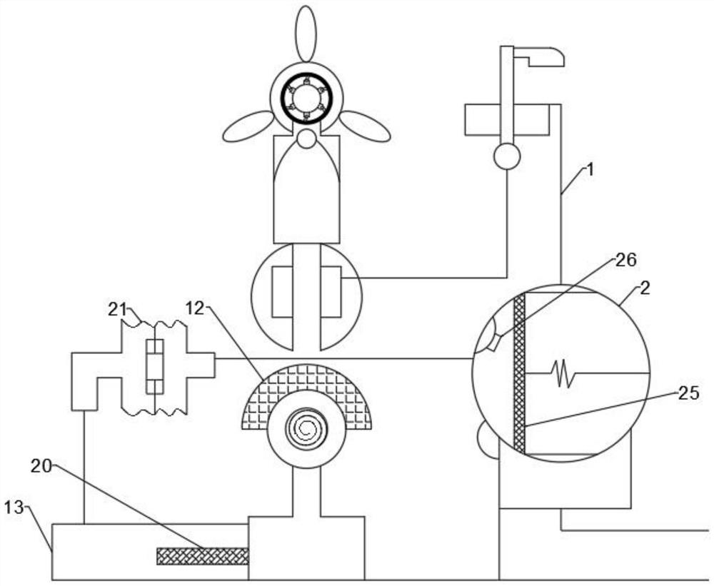 Wind vane for generator based on dry-wet separation