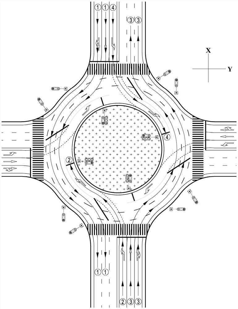 Vehicle traffic system and traffic control method at roundabout