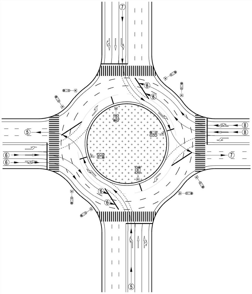 Vehicle traffic system and traffic control method at roundabout