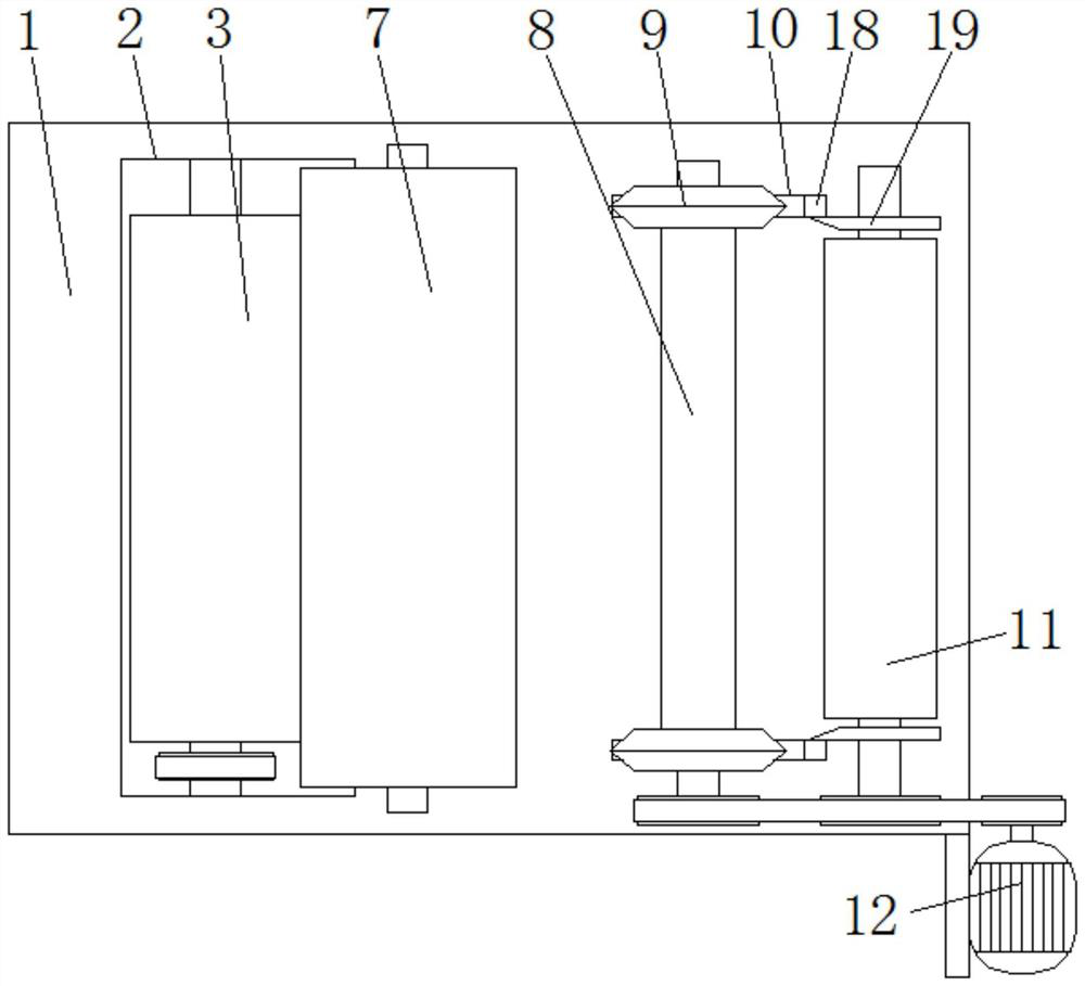 Film covering device for non-woven fabric production