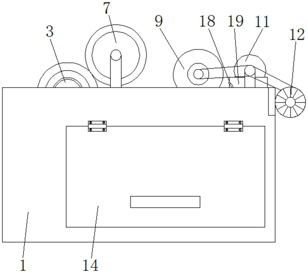 Film covering device for non-woven fabric production