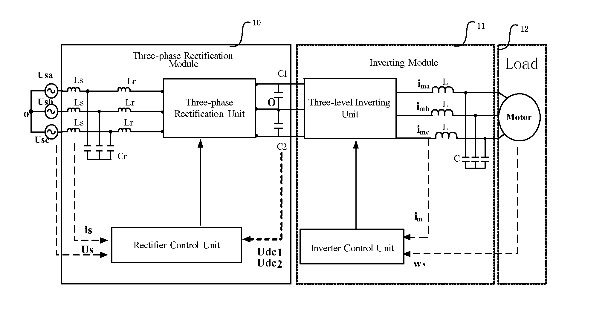 Three-phase rectification module, the system thereof and harmonic suppression method