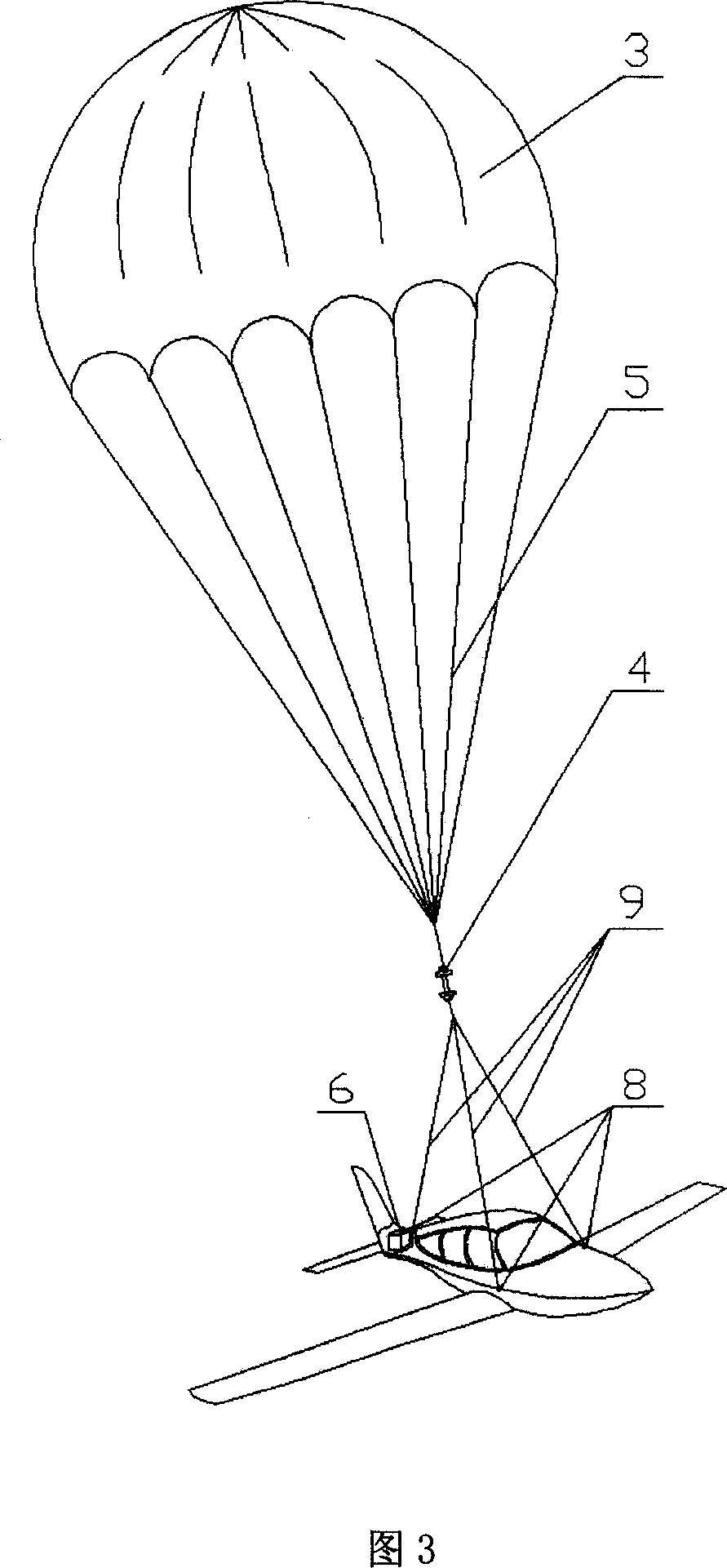 Light airplane safe life-saving system