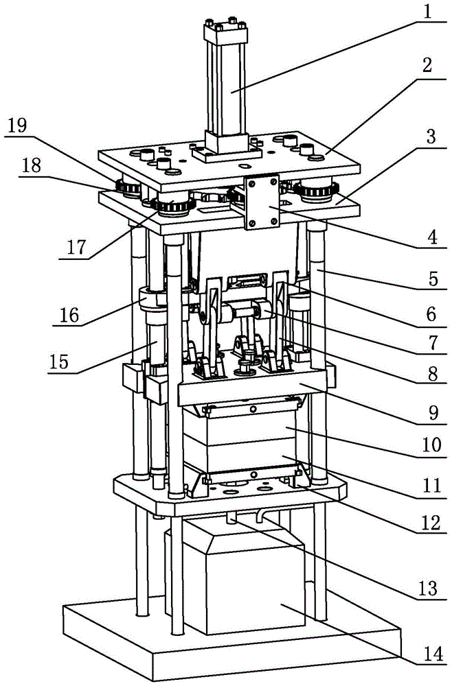 Method for manufacturing metal parts and low-pressure casting and forging machine for realizing the method