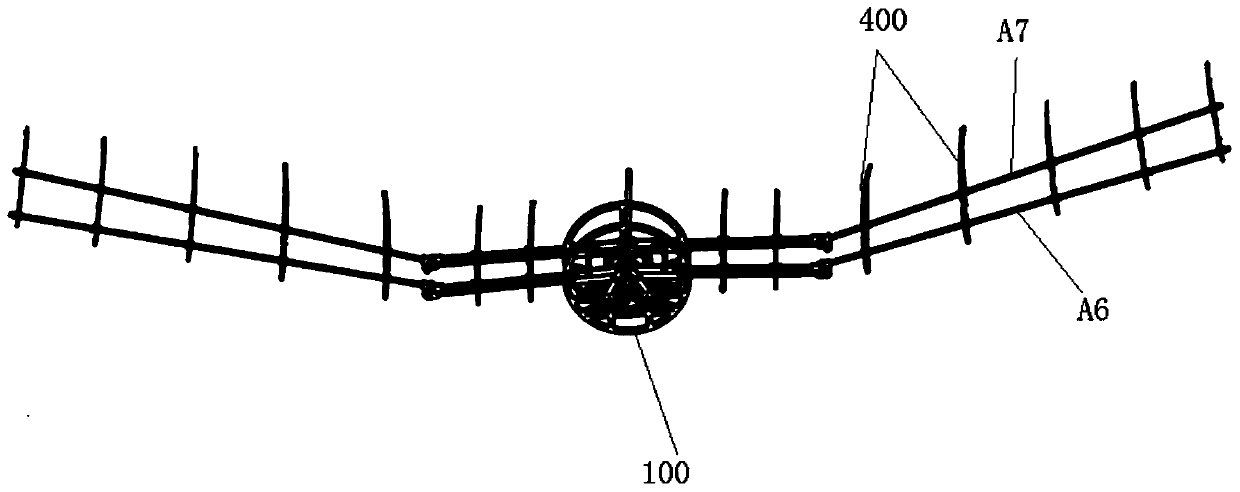 Chord length adaptive stretching and contracting type flapping wing suitable for active torsion flapping mechanism and flapping wing machine