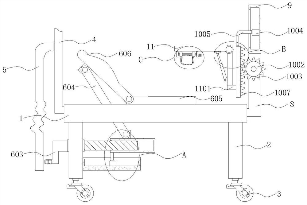 Orthopaedic traction device with included angle adjusting and self-locking functions