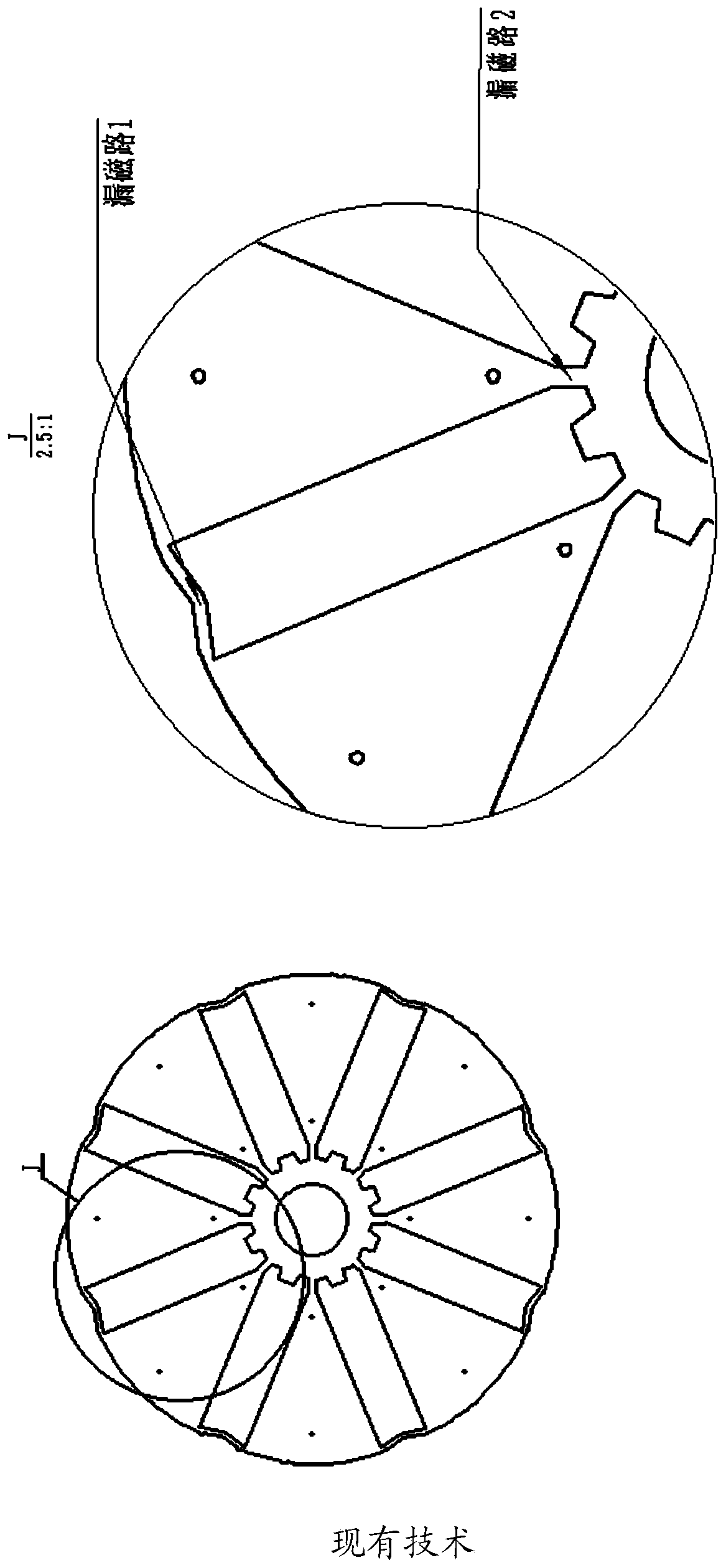 High-efficiency permanent magnet motor with low leakage flux flexible rotor