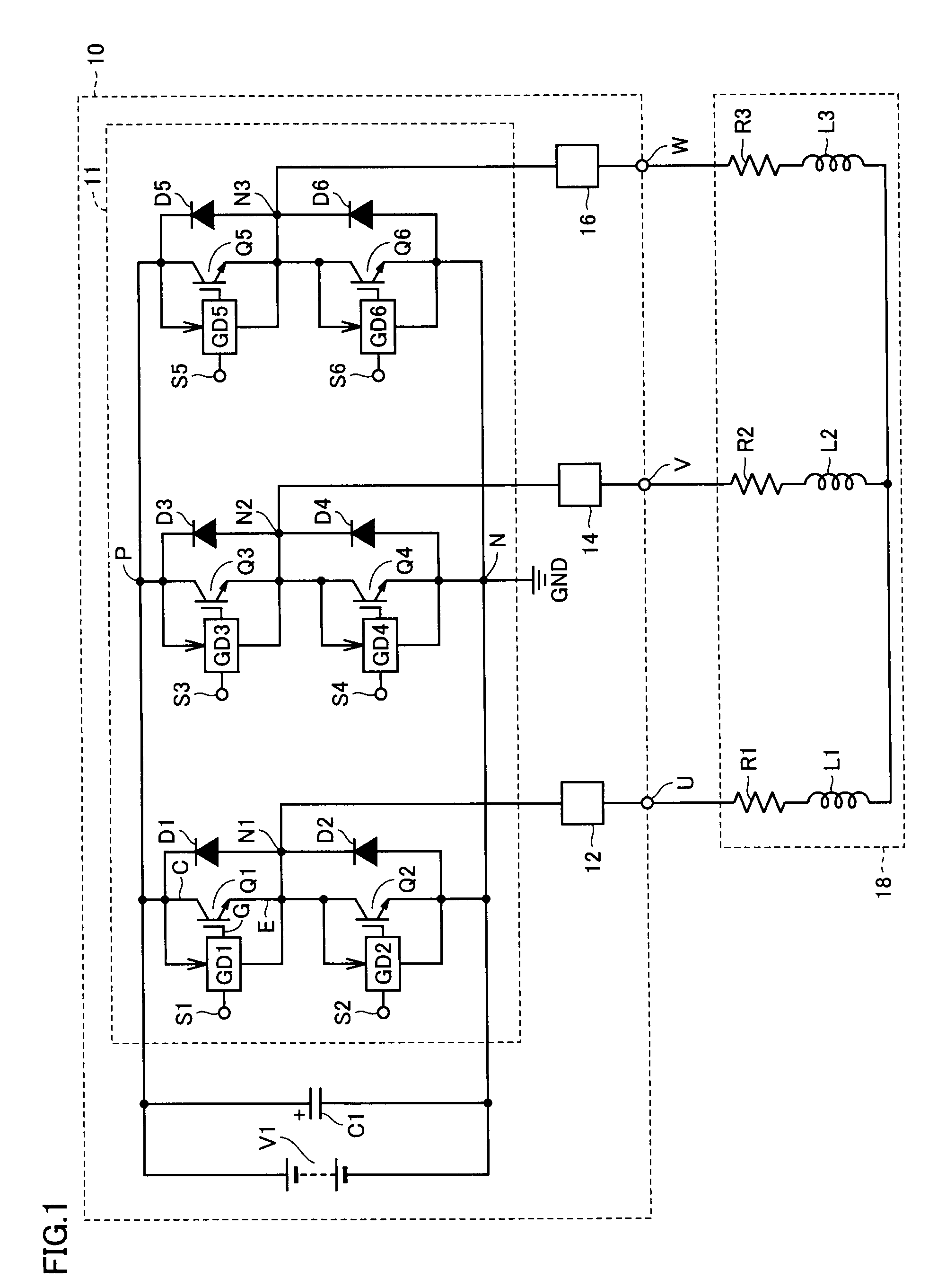 Failure detection device for power circuit including switching element