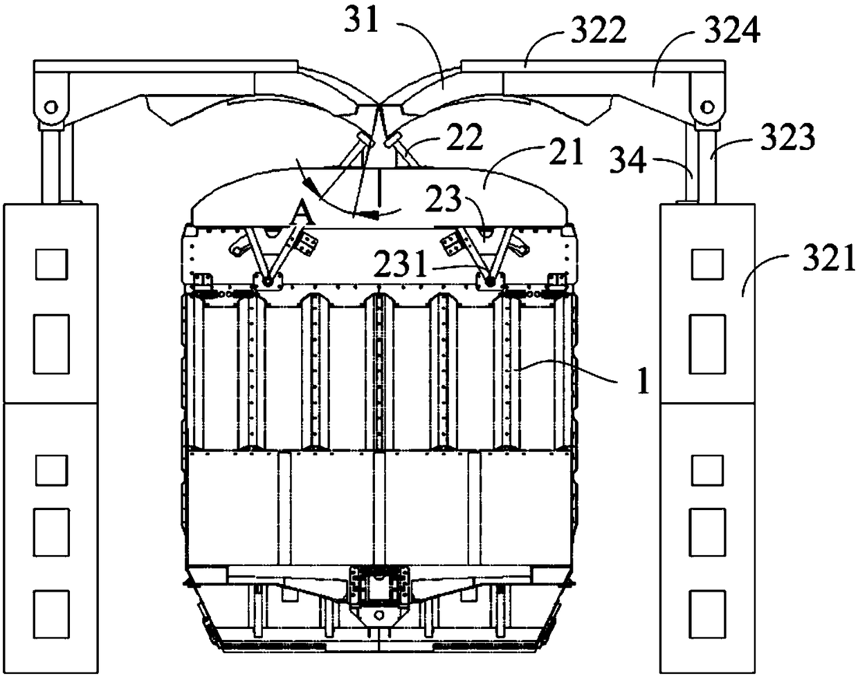 Top cover opening and closing device for freight car