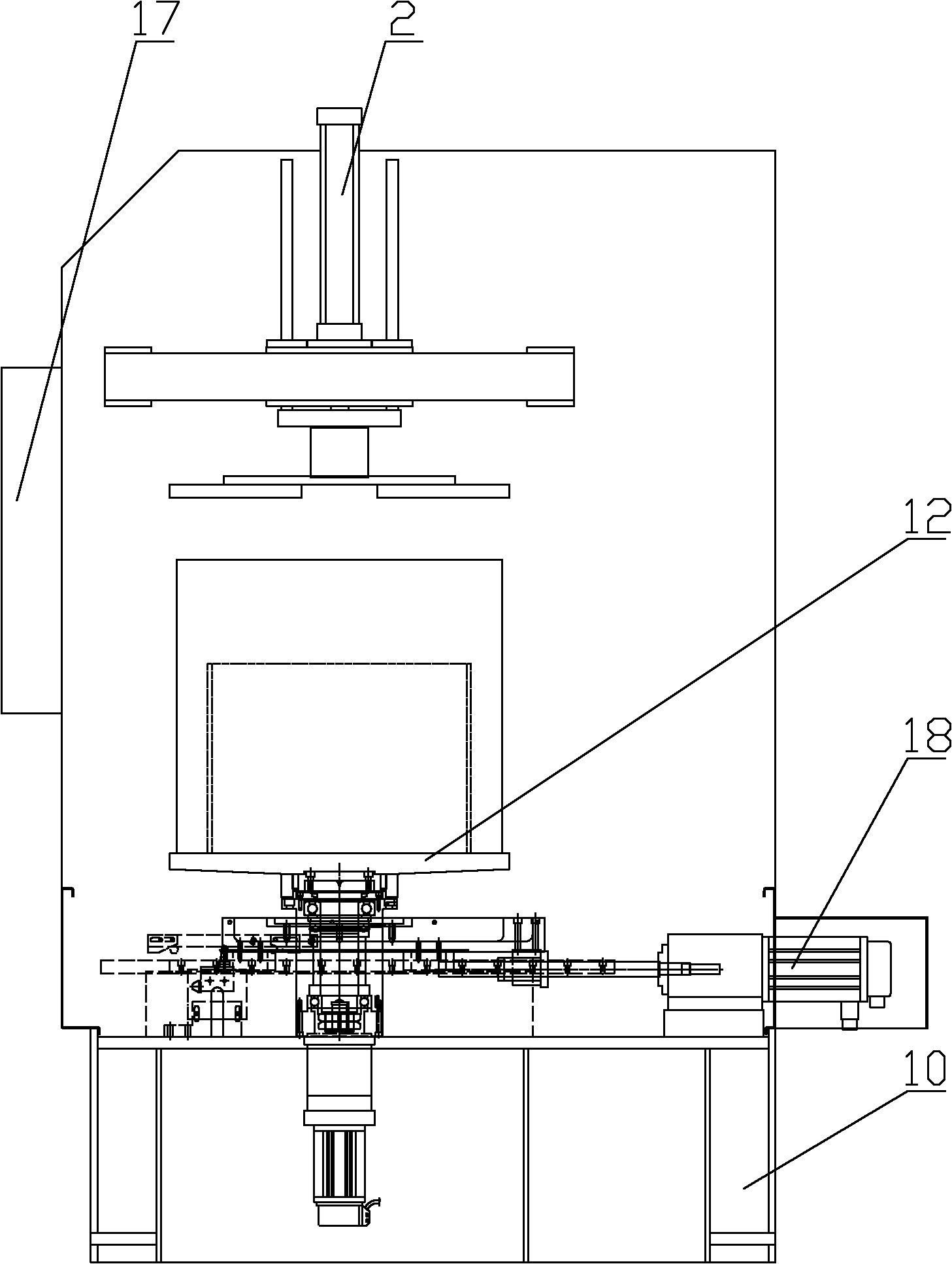 Full-automatic digital control drilling device for drum cavity