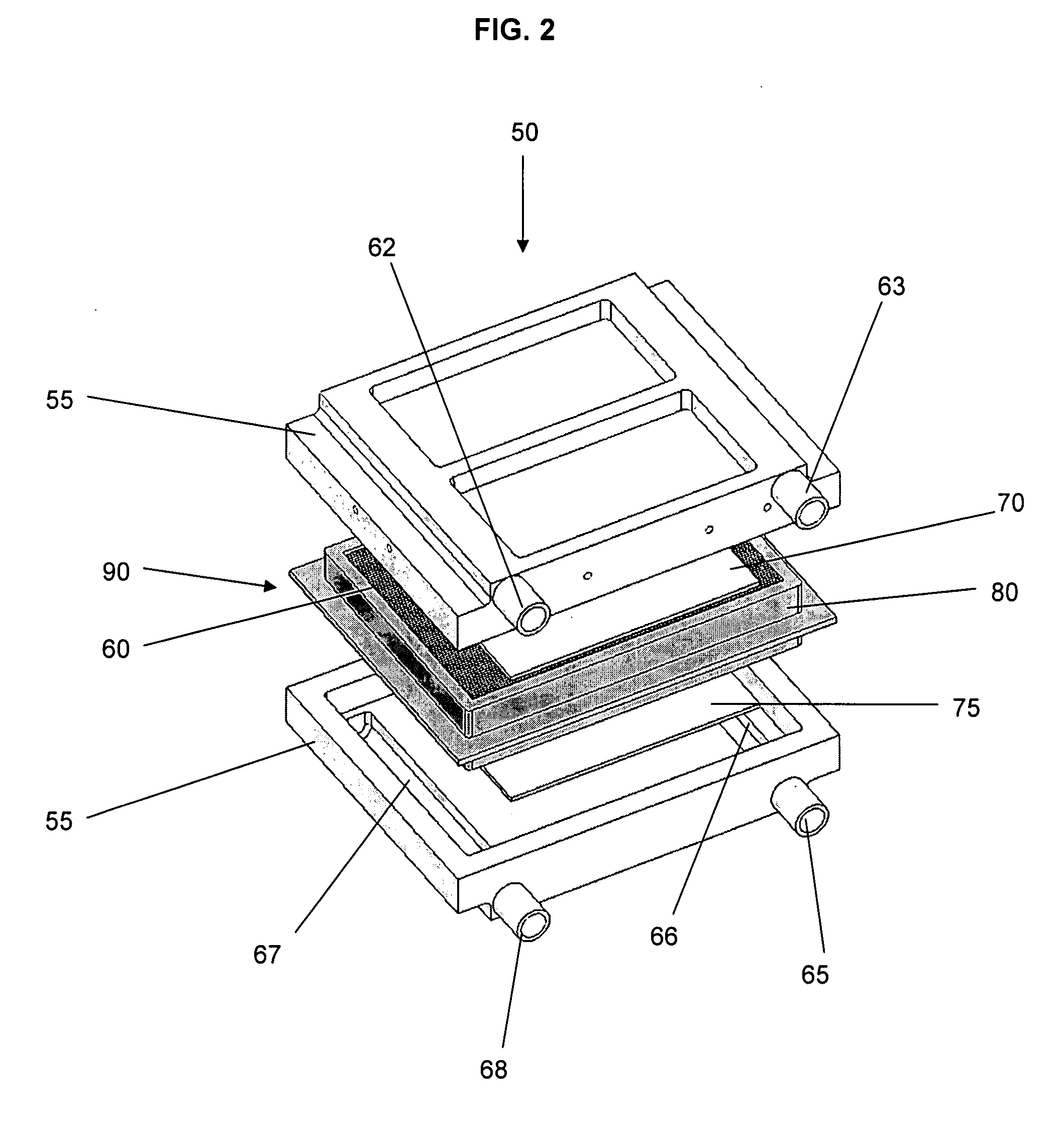 Pleated heat and humidity exchanger with flow field elements